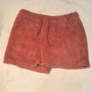 Cozy Women's Fuzzy Shorts in Rust